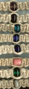 JewelryVilla Wide hemp necklaces with one bead