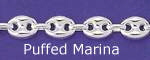 Silver puffed marina chain