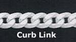 Silver curb link chains