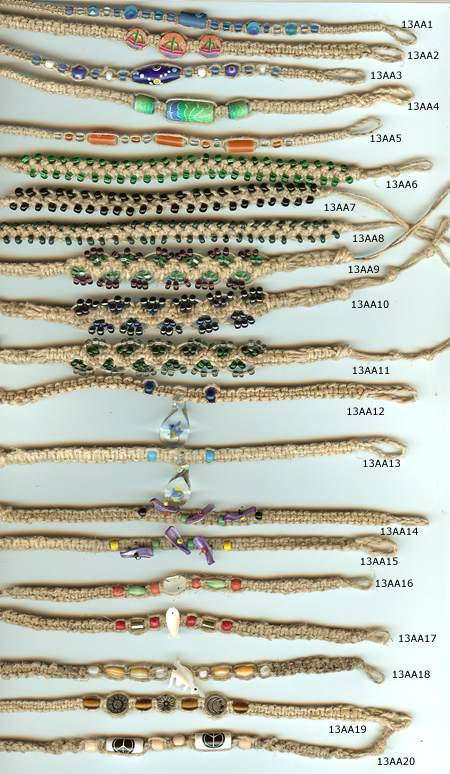 JewelryVilla hemp anklets and hemp bracelets