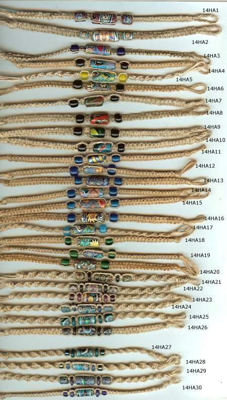 JewelryVilla hemp anklets and bracelets, hemp jewelry, teen jewelry
