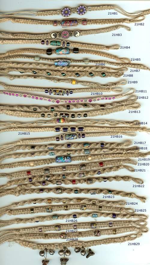 JewelryVilla hemp anklets and bracelets, hemp jewelry, teen jewelry