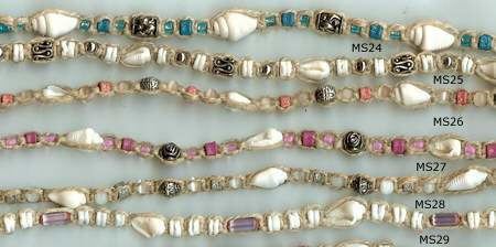 Jewelryvilla hand made hemp necklaces, hemp chokers with shells