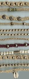 JewelryVilla Hemp necklaces with shells, hemp chokers with metal beads
