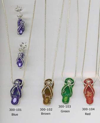 JewelryVilla teen necklaces, Sandal necklaces with earrings