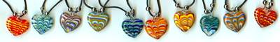 JewelryVilla teen jewelry, Art glass heart necklaces