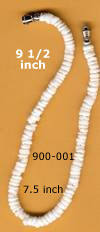 #9    9 1/2 inch anklet or bracelet coral white