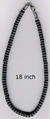 black rubber necklace with silver tone spacers 18 inch