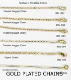 JewelryVilla gold plated chain, pendant chain, costume jewelry, teen jewelry