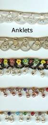 JewelryVilla  jingle bell anklets, Indian style anklets, flower anklets