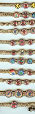 JewelryVilla Dancing bear hemp anklets and hemp bracelets