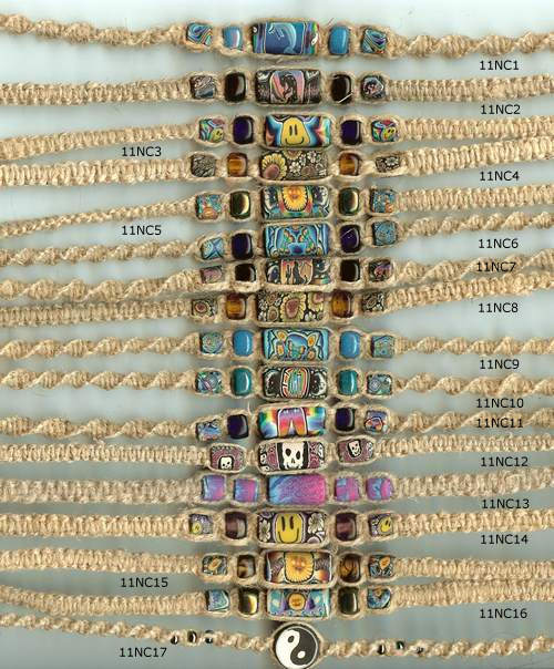 JewelryVilla Teen Jewelry, Hemp Jewelry, Hemp necklaces with fimo beads