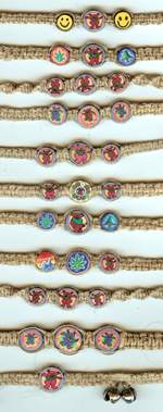 JewelryVilla Dancing bear hemp anklets and hemp bracelets