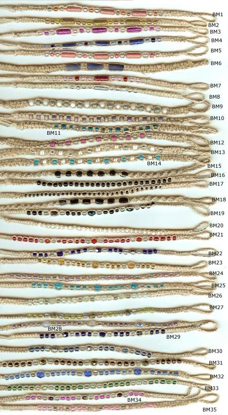 JewelryVilla hemp anklets and bracelets, hemp jewelry, teen jewelry