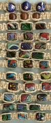 JewelryVilla hemp choker necklaces with 3 glass beads