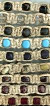 JewelryVilla hemp necklaces with large beads, hemp chokers with 3 beads