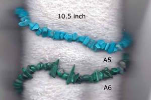 JewelryVilla Malachite and Turquoise anklets