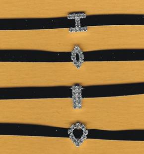 Black velvet ribbon necklace with cubic zirconia accent can be adjusted from 14.5 to 17 inches. This beautiful necklace is timeless and can be worn for dressy or casual occasions. Click on the picture to order.