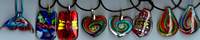 JewelryVilla teen necklaces, fused glass pendants