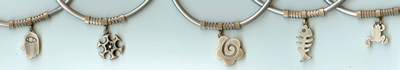 JewelryVilla teen jewelry, pewter charms on rubber necklaces