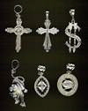 Large Faux Silver charms